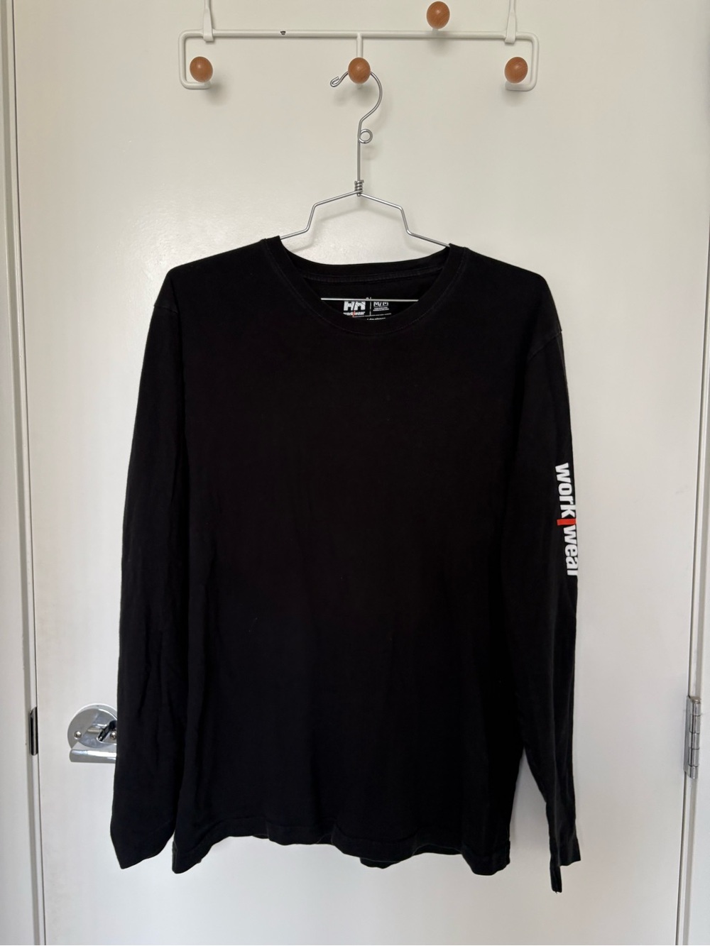 Helly Hansen Black Long-Sleeve Workwear Crew Neck Shirt Size M